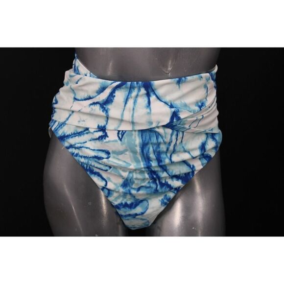 CALIA By Carrie Underwood Bikini Bottom Women 1X Floral Blue Twist Front - Picture 1 of 8
